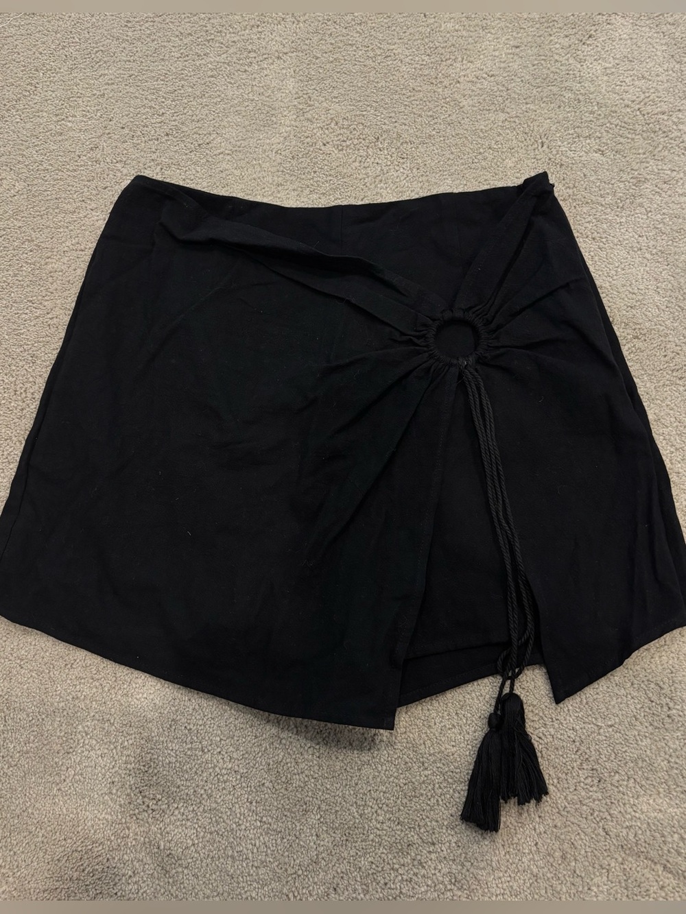 Le Muse Black Tassel Mini Skirt